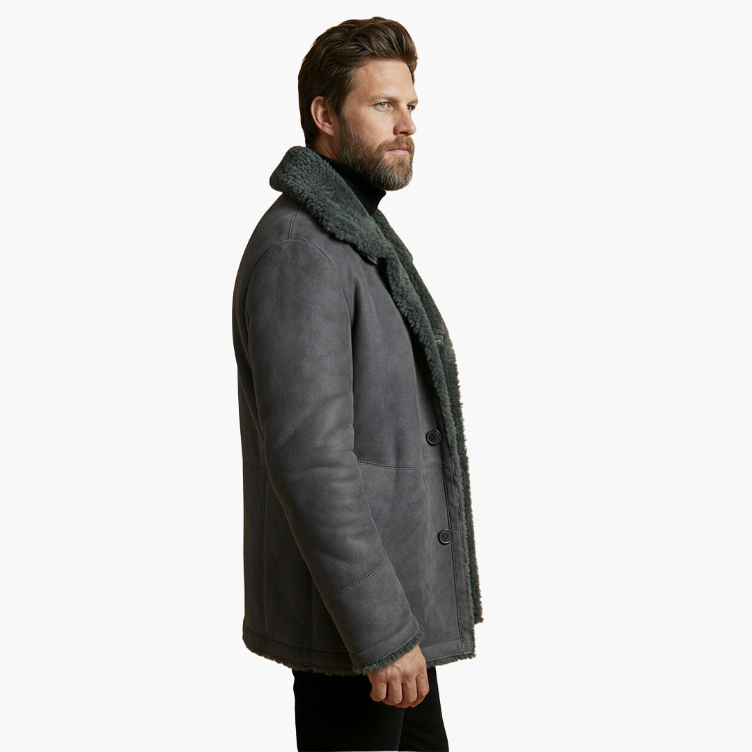 Men's winter jacket with wide collar