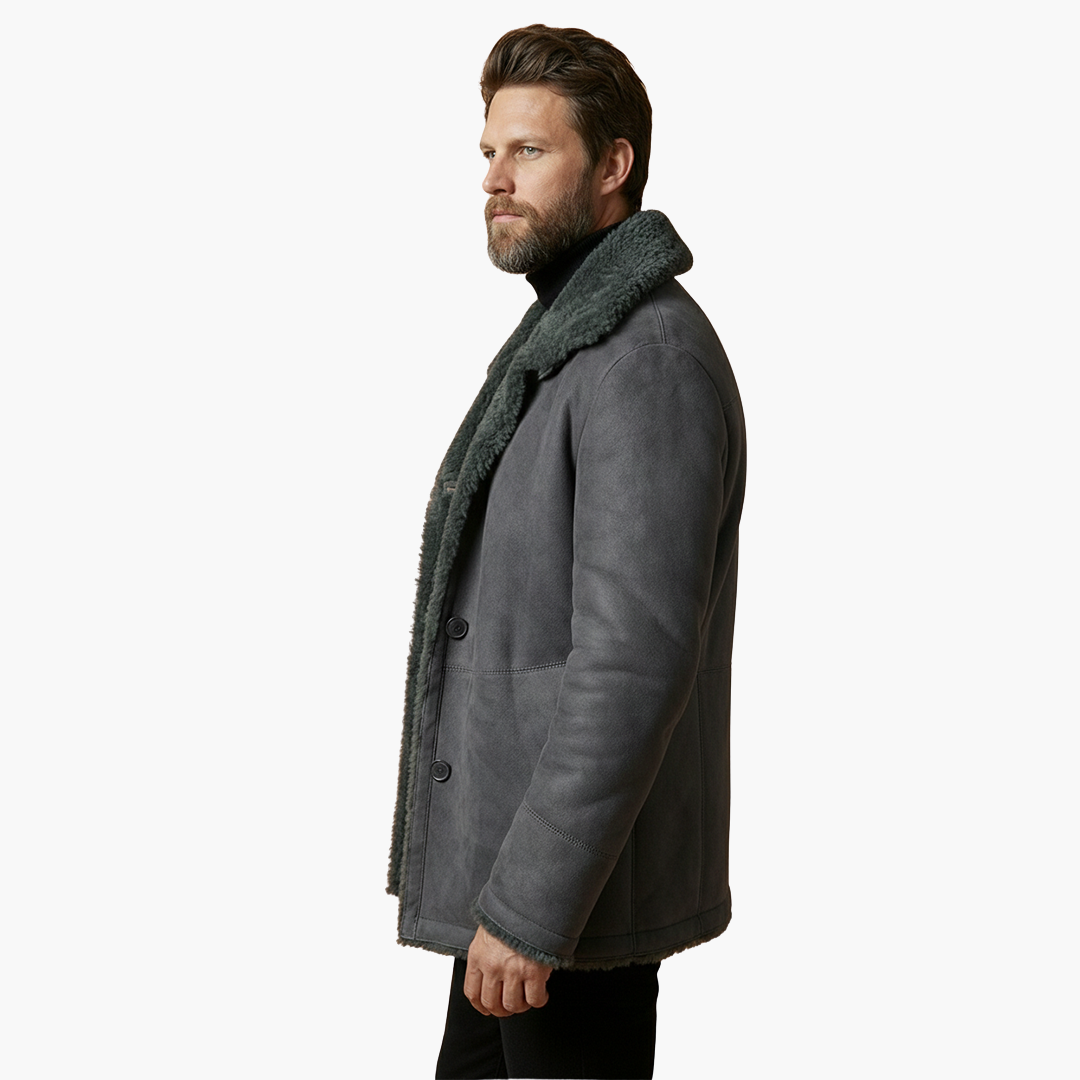 Men's winter jacket with wide collar