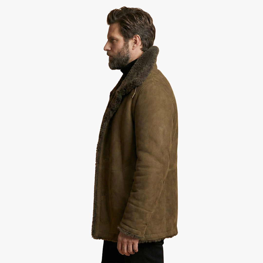 Men's winter jacket with wide collar