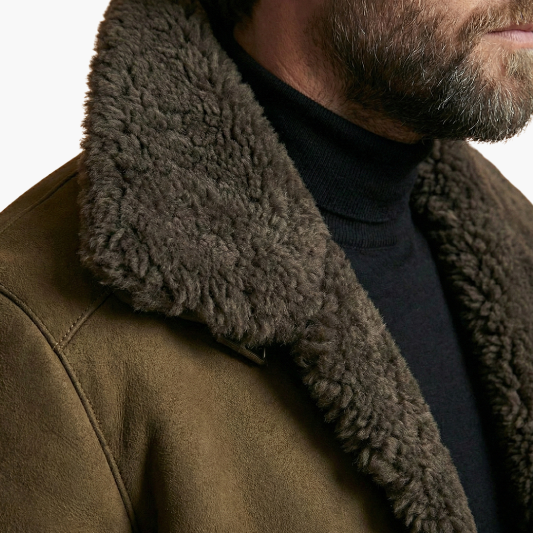 Men's winter jacket with wide collar
