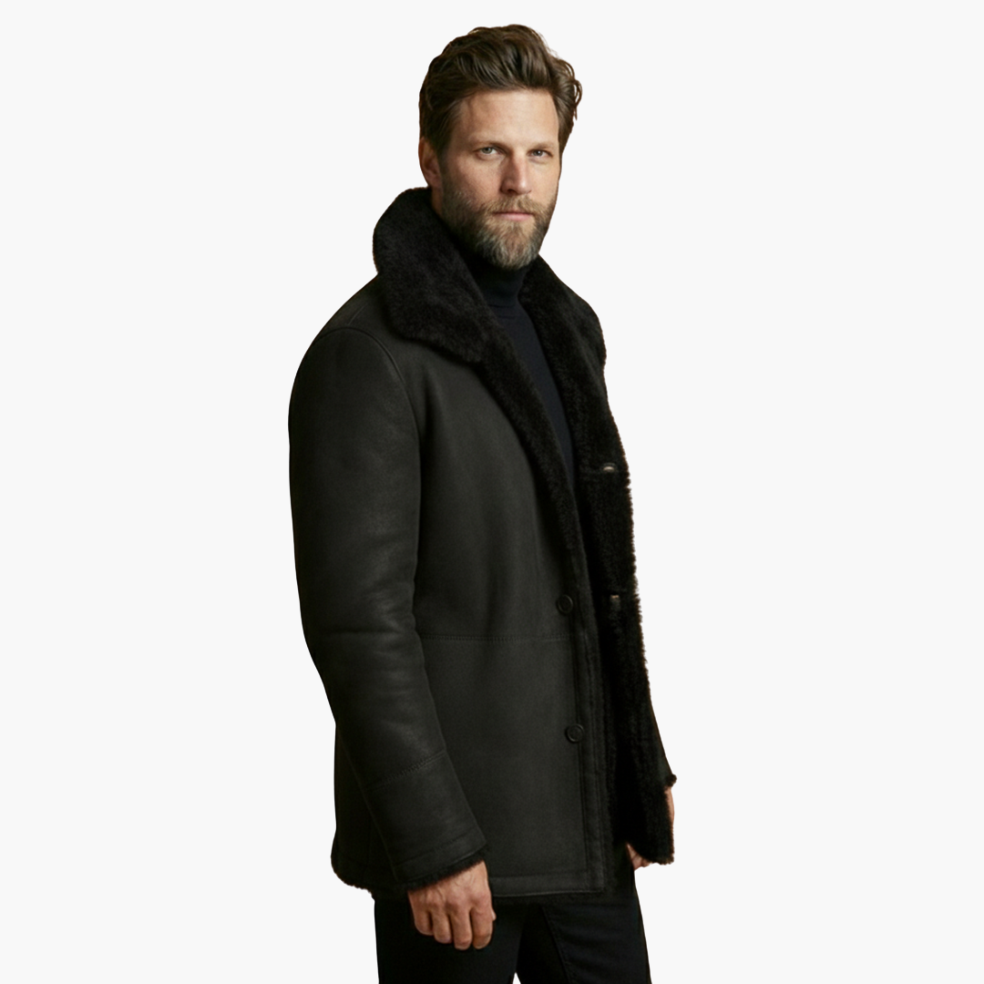 Men's winter jacket with wide collar