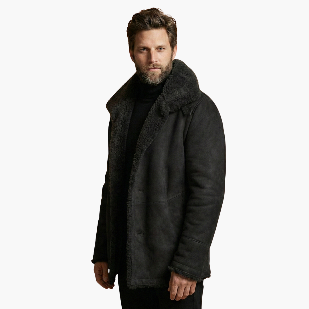 Men's winter jacket with wide collar