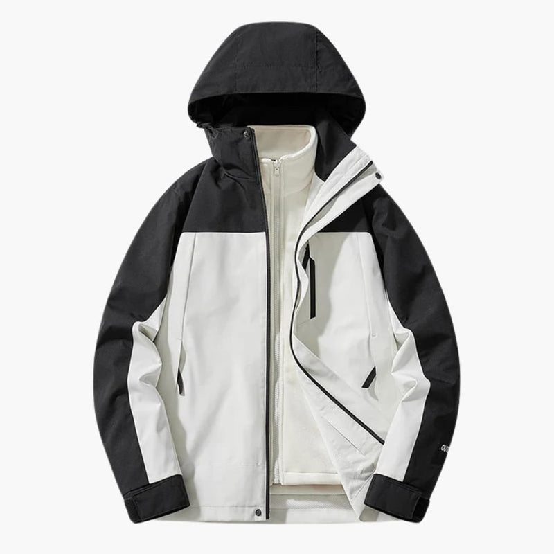 Veste de ski unisexe avec capuche réglable et poches avant