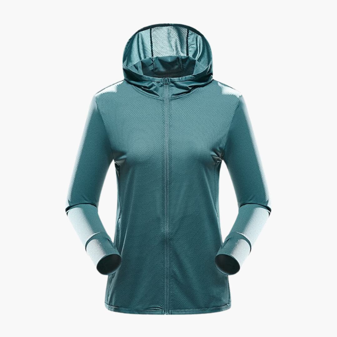 Giacca sportiva da donna con cappuccio e chiusura lampo