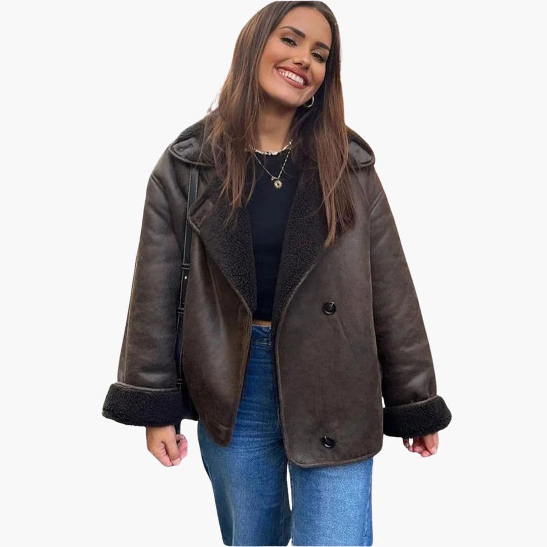 Veste femme à boutons avec col à revers