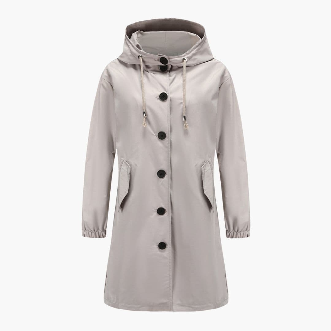 Veste femme à capuche avec boutons devant