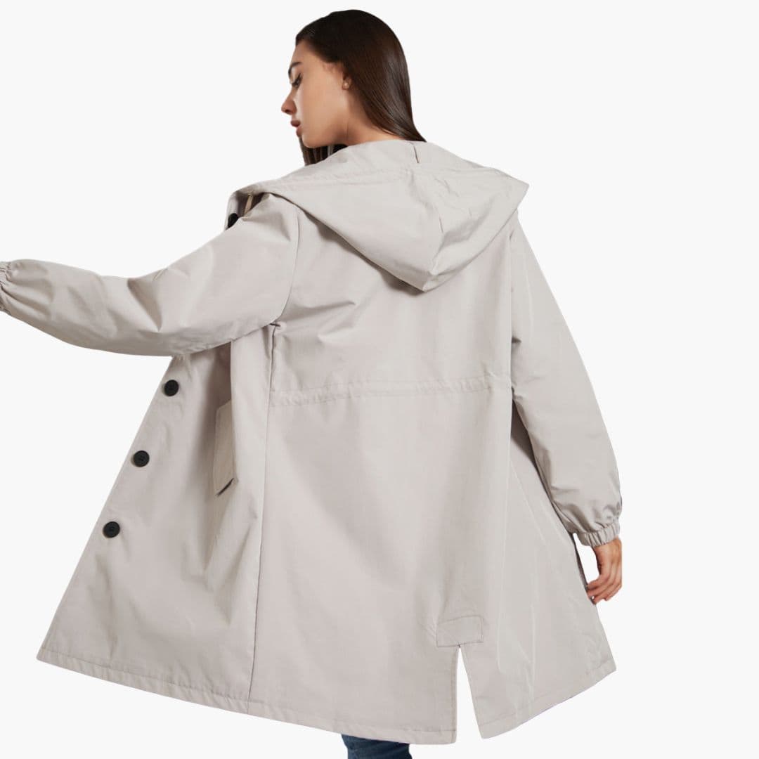 Veste femme à capuche avec boutons devant