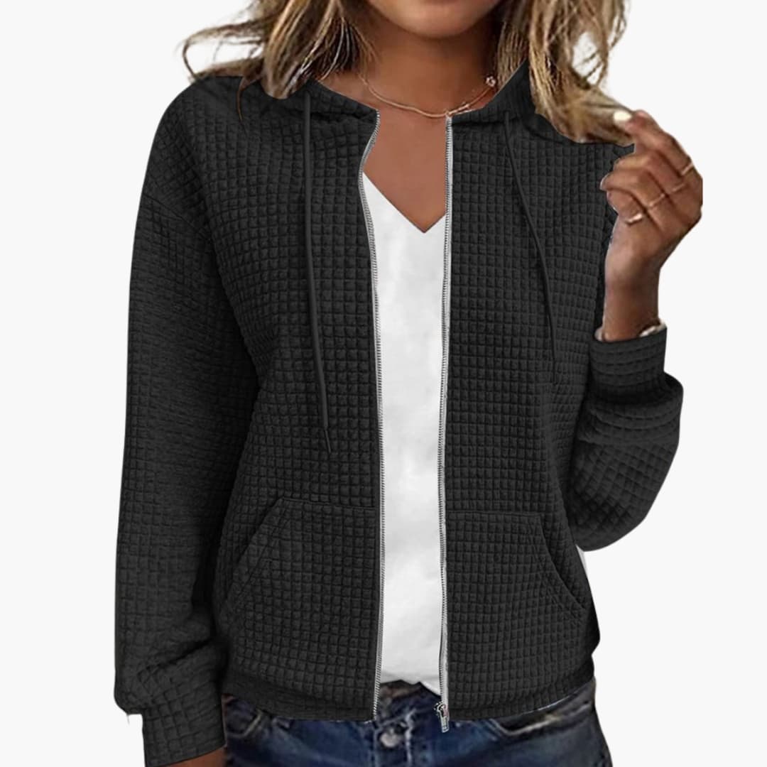 Veste femme à capuche avec fermeture zippée