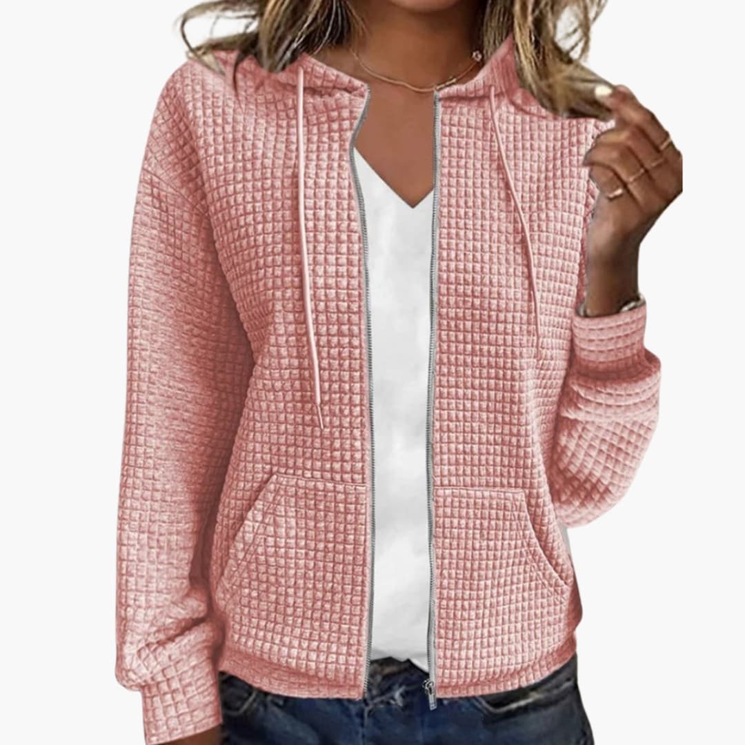 Veste femme à capuche avec fermeture zippée