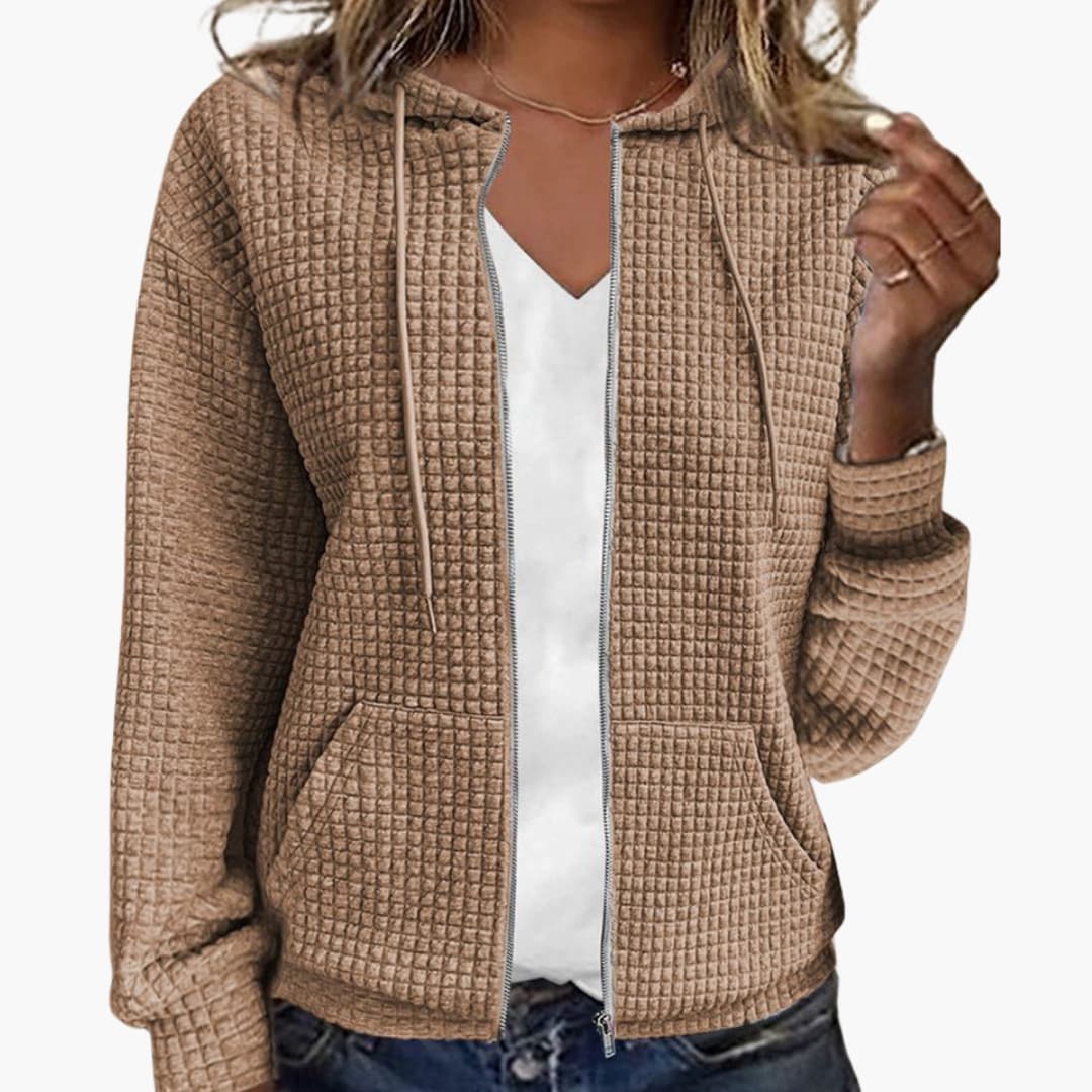 Veste femme à capuche avec fermeture zippée