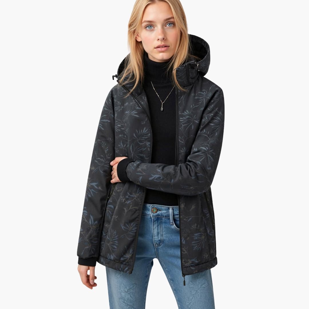 Veste femme à capuche avec fermeture zippée et manches longues