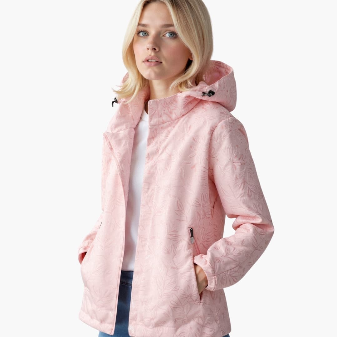 Veste femme à capuche avec fermeture zippée et manches longues