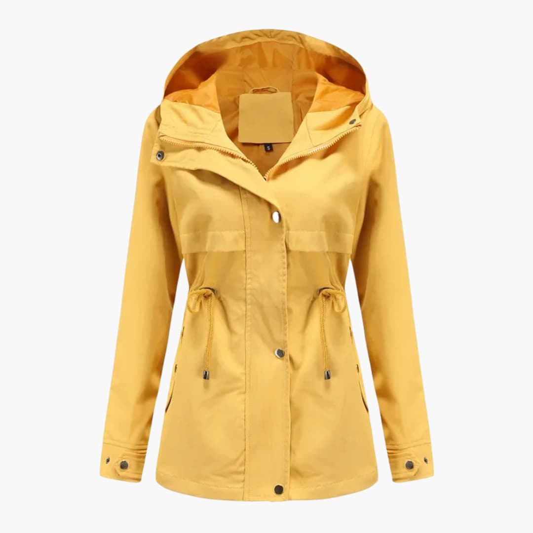 Veste femme à capuche avec taille réglable et poches avant