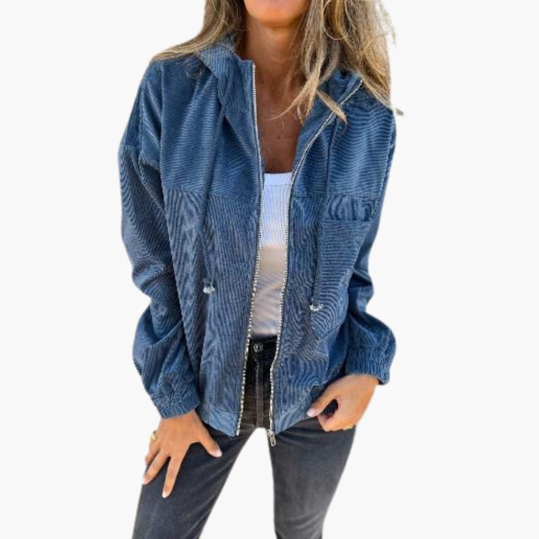 Veste femme à capuche zippée avec manches longues