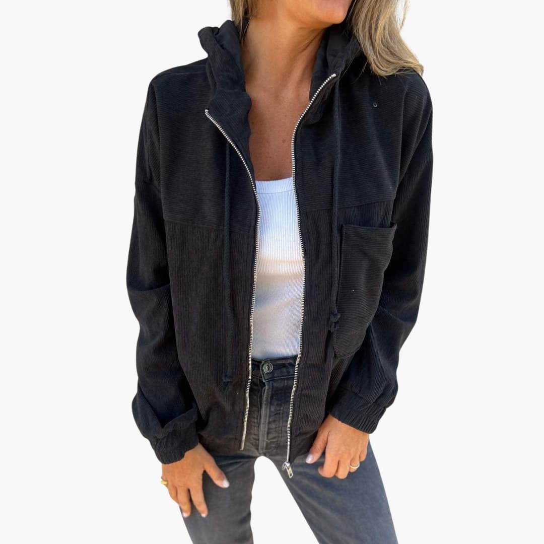 Veste femme à capuche zippée avec manches longues