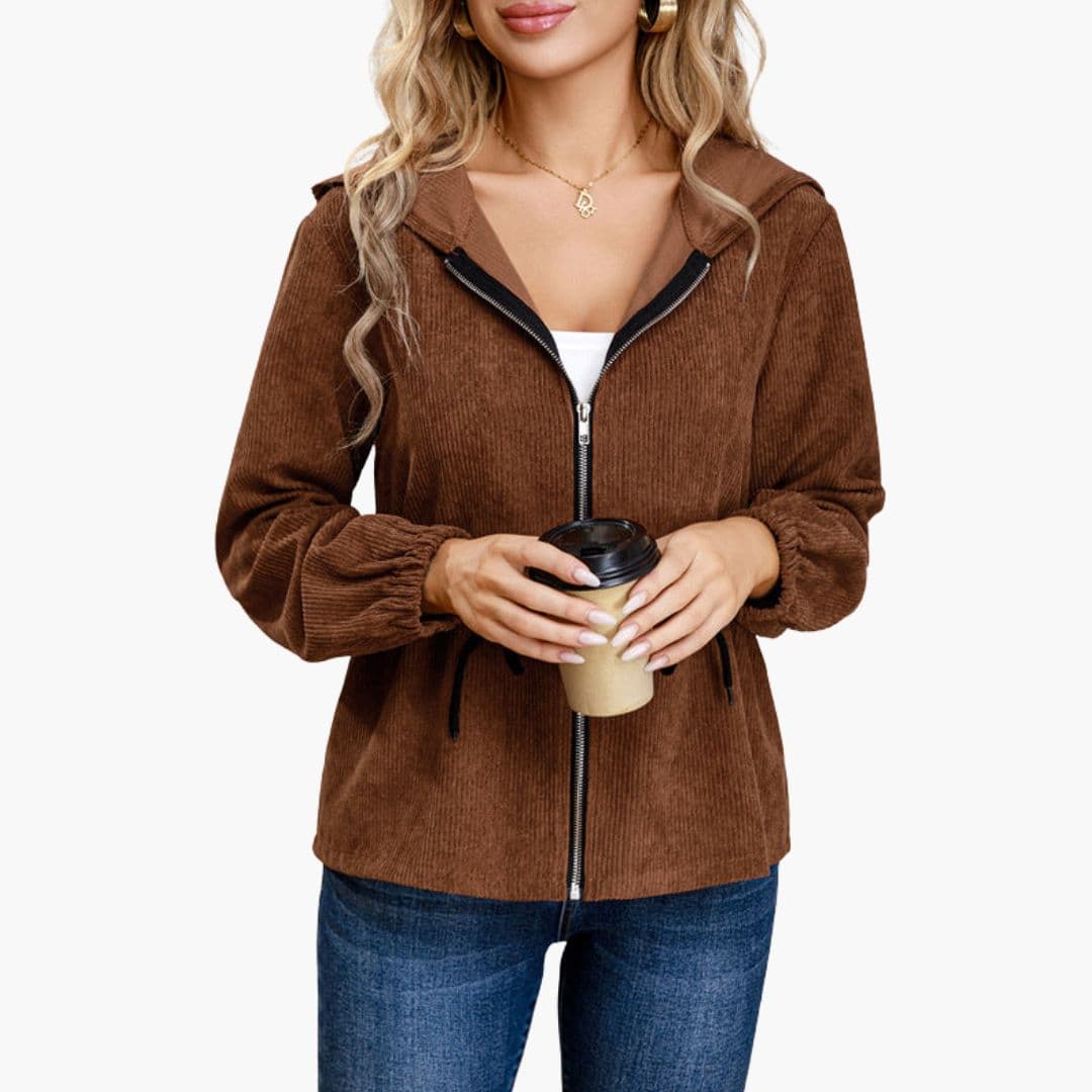 Women's jacket with zipper and hood