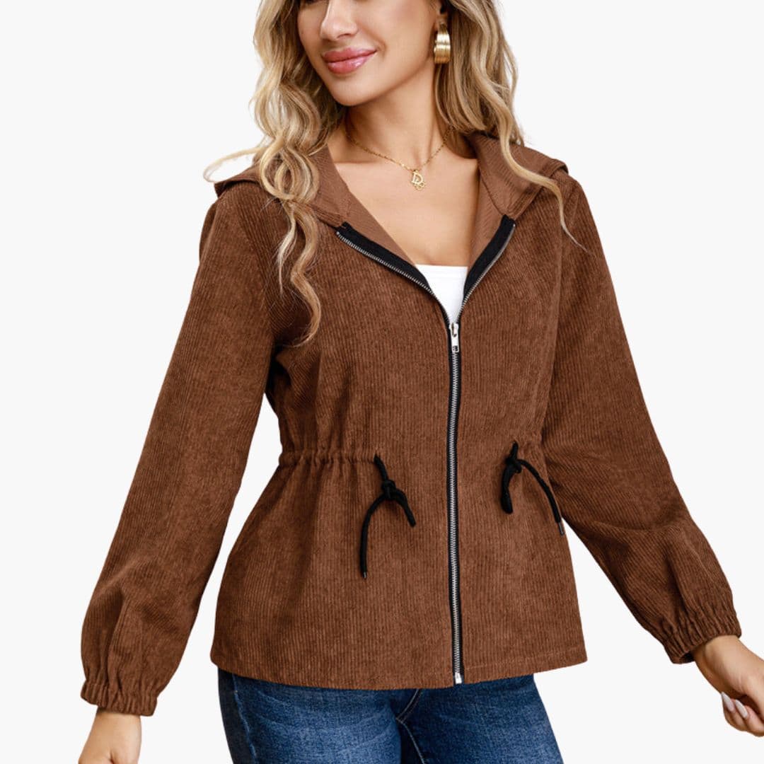 Veste femme à fermeture éclair et capuche