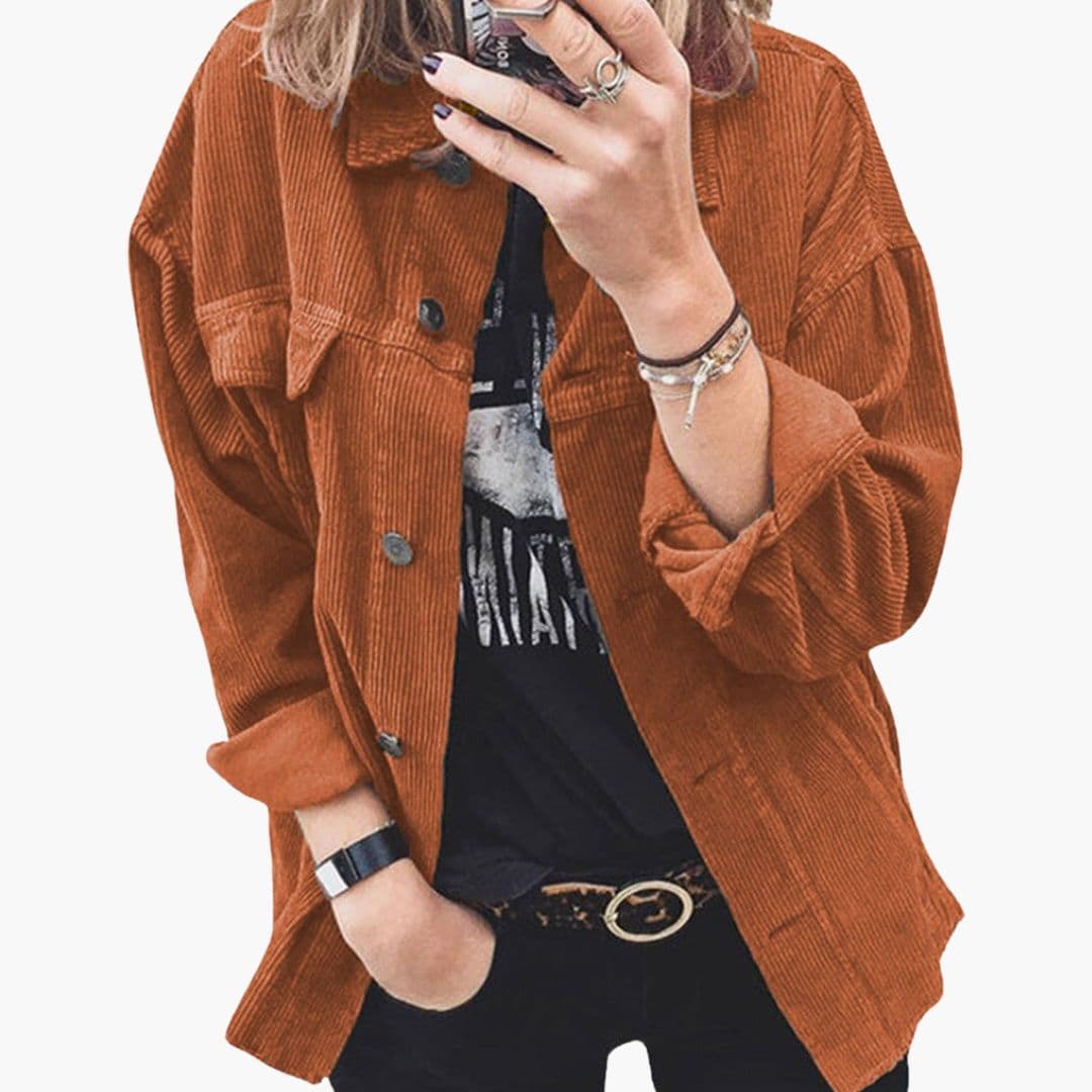 Giacca donna con bottoni e tasche applicate