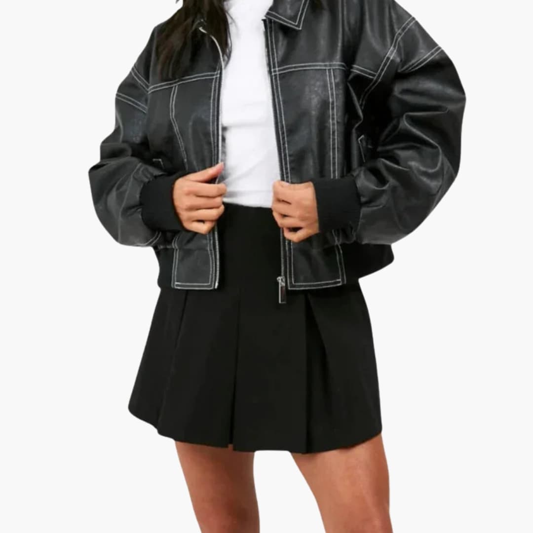 Veste femme avec coupe ample et surface tissée