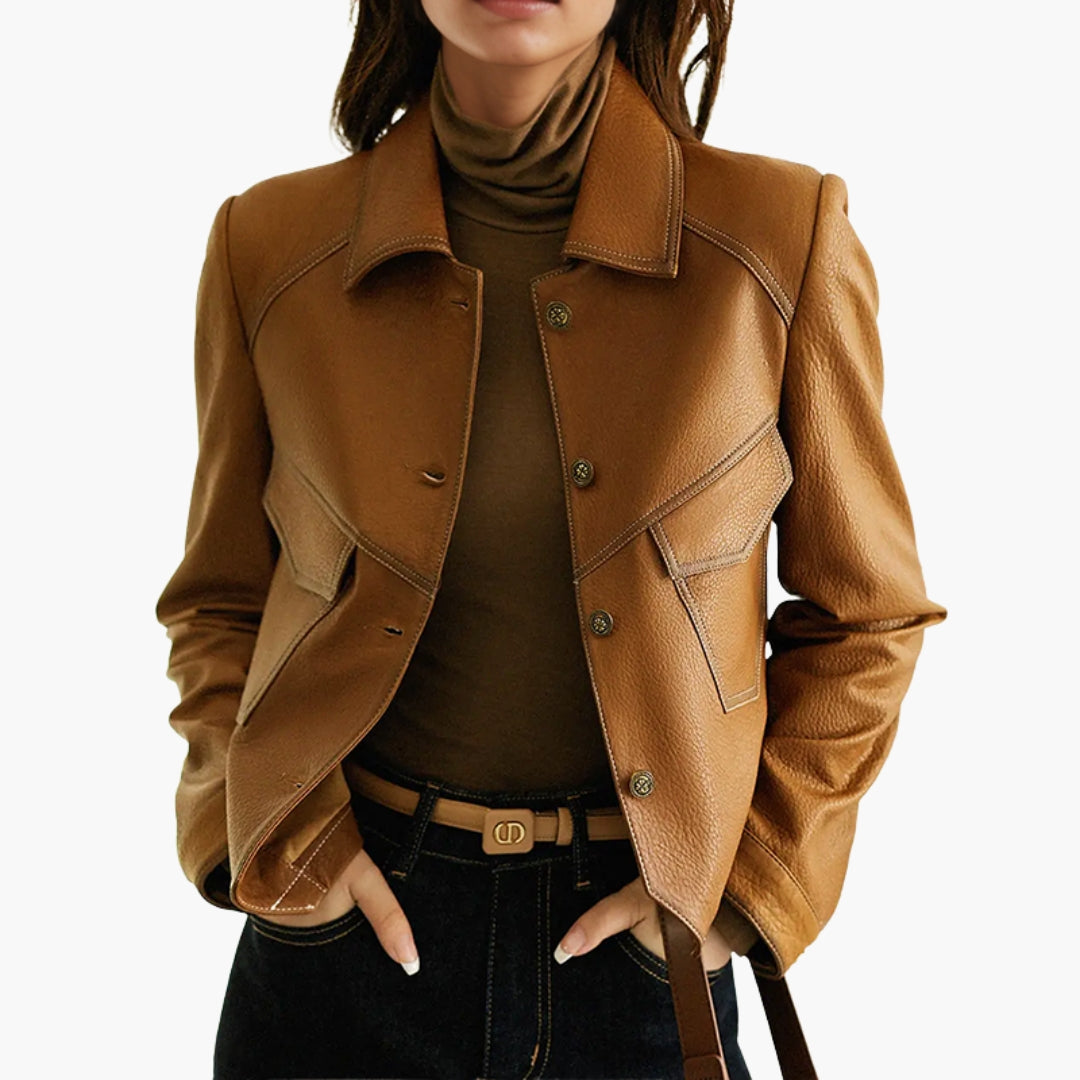 Veste femme avec fermeture à boutons et poches avant