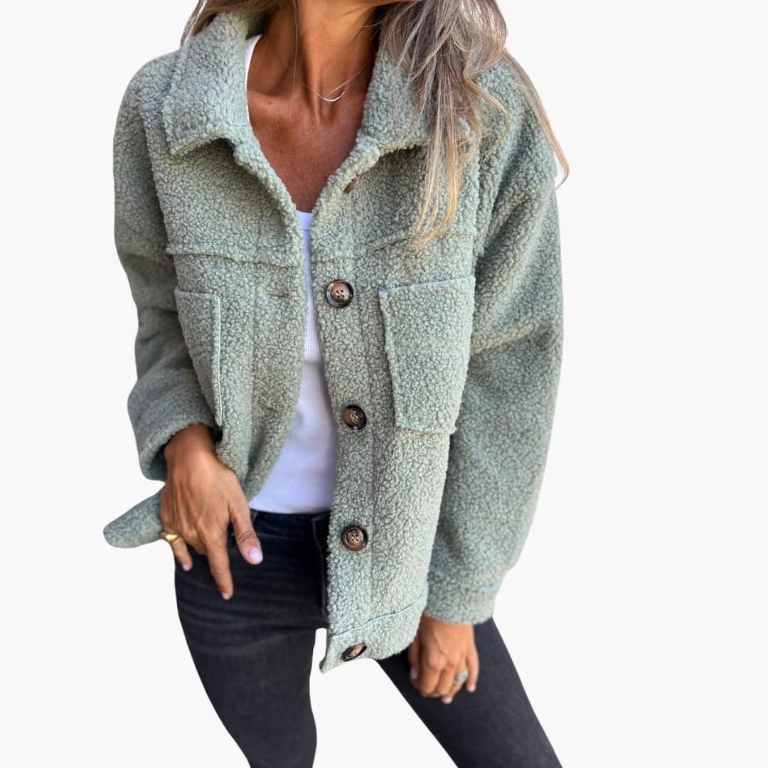 Veste femme avec poches plaquées
