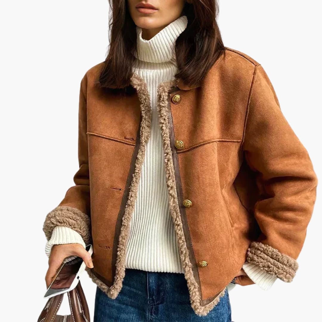 Veste femme avec poignets retroussés