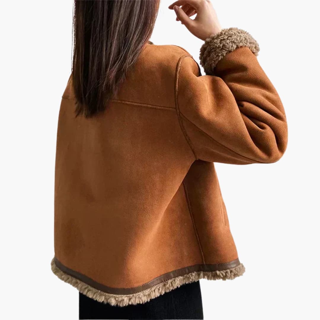 Veste femme avec poignets retroussés