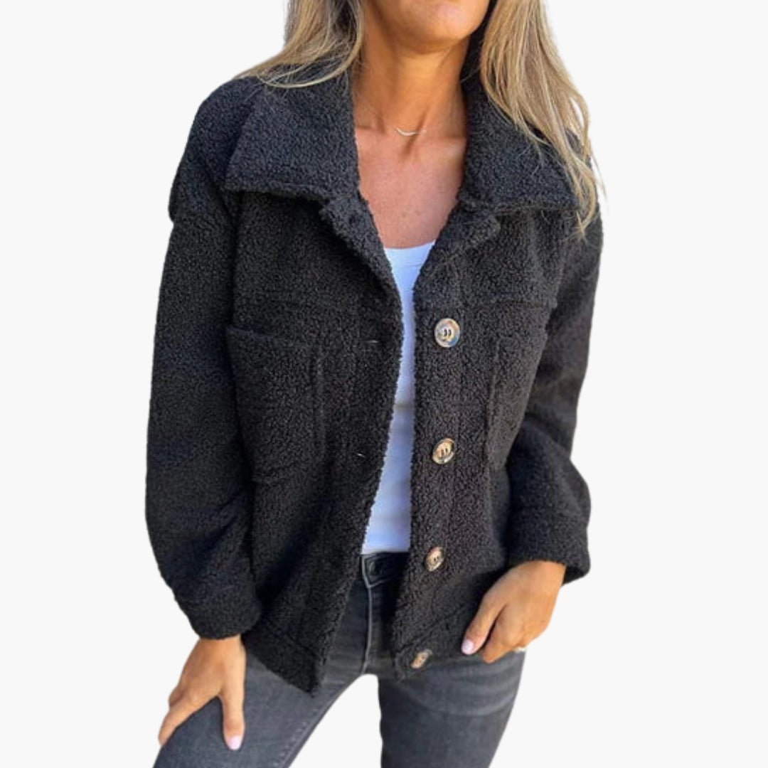 Veste femme col à revers en mélange laine