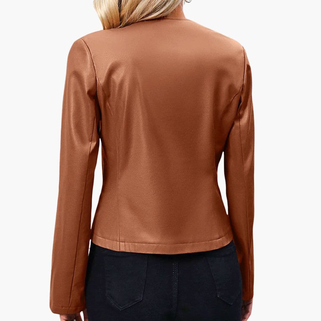 Veste femme col rond avec fermeture zippée