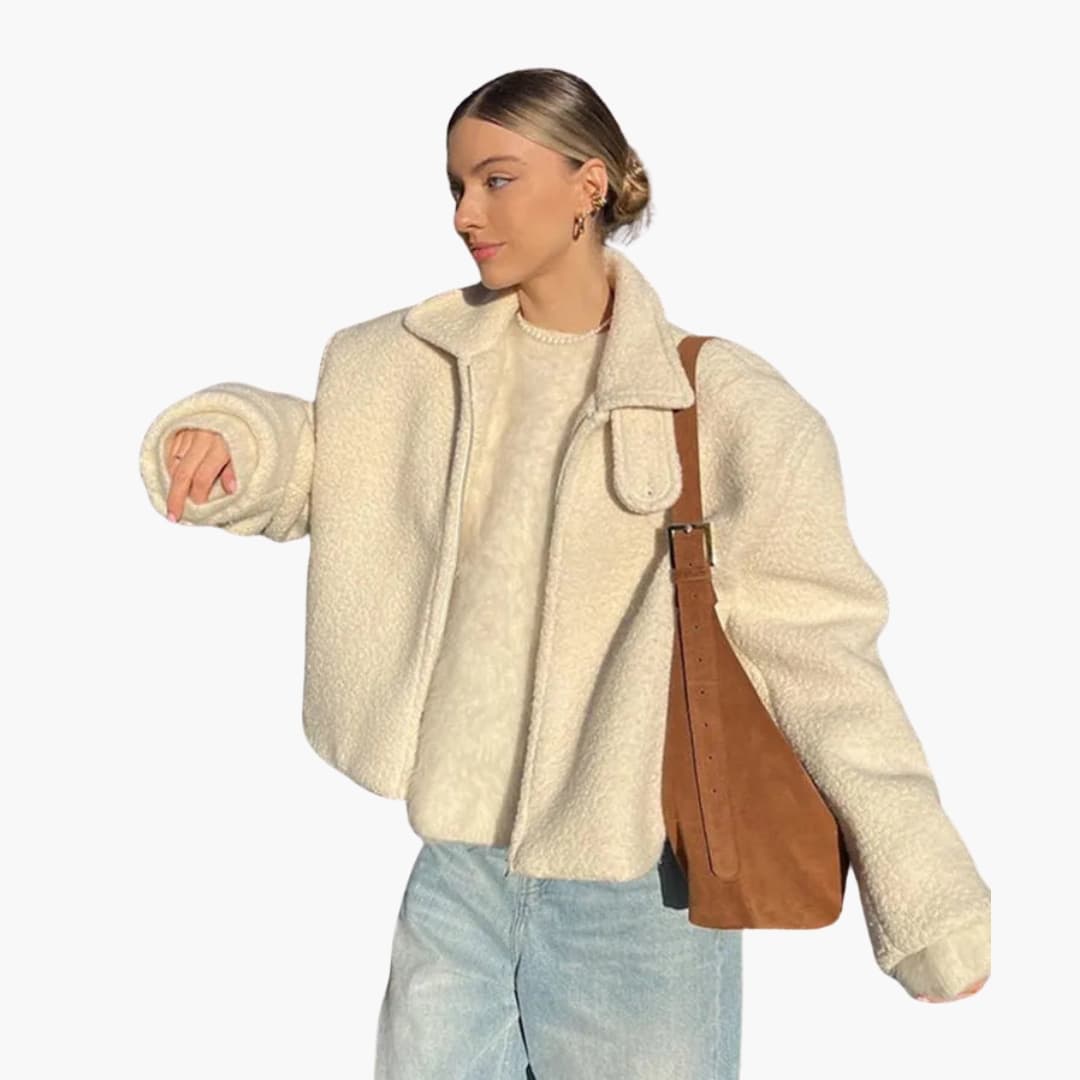 Veste femme courte avec col à revers