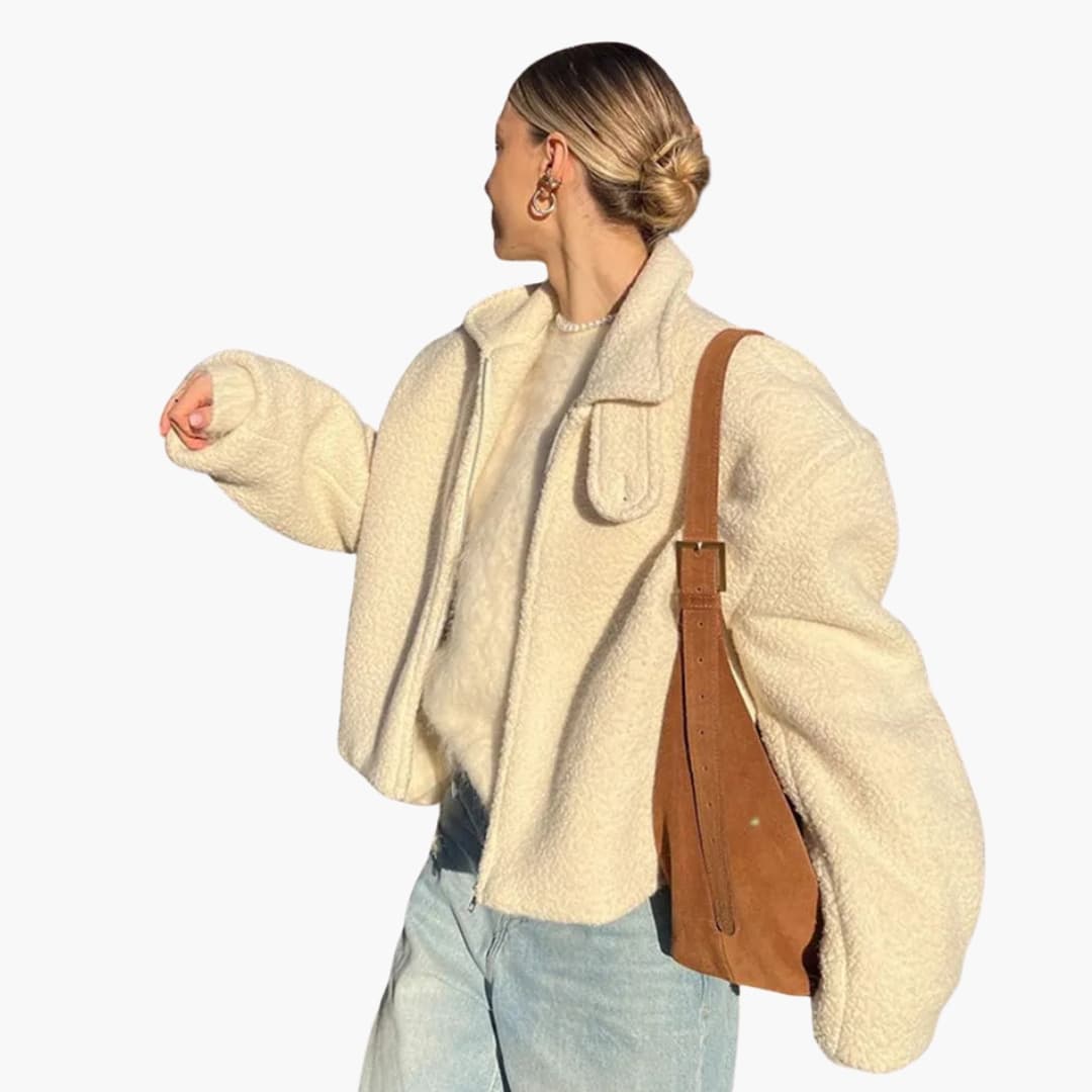 Veste femme courte avec col à revers