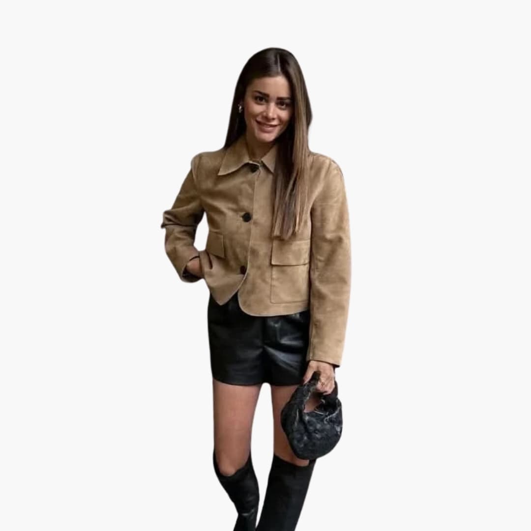 Veste femme courte avec col pointu