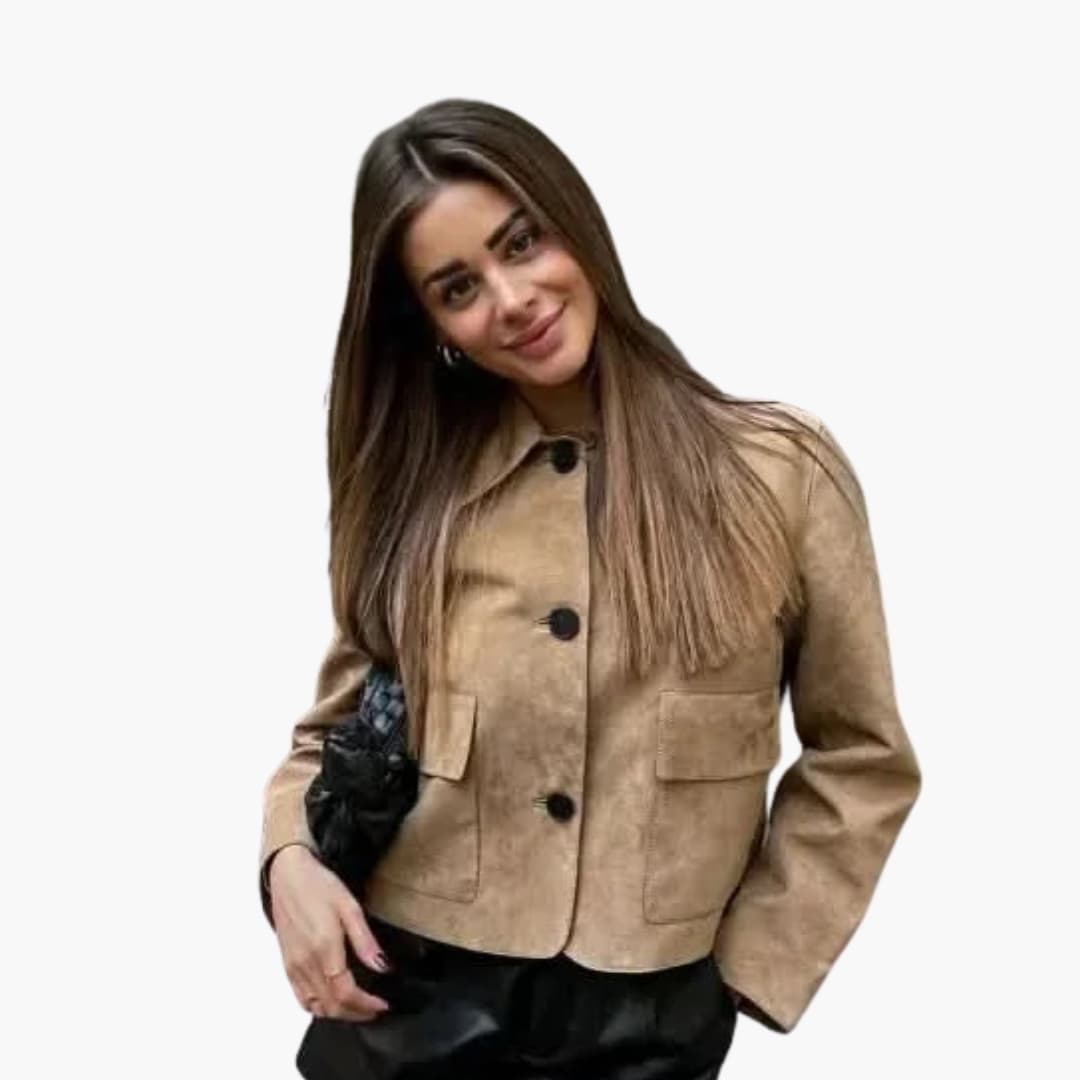 Veste femme courte avec col pointu