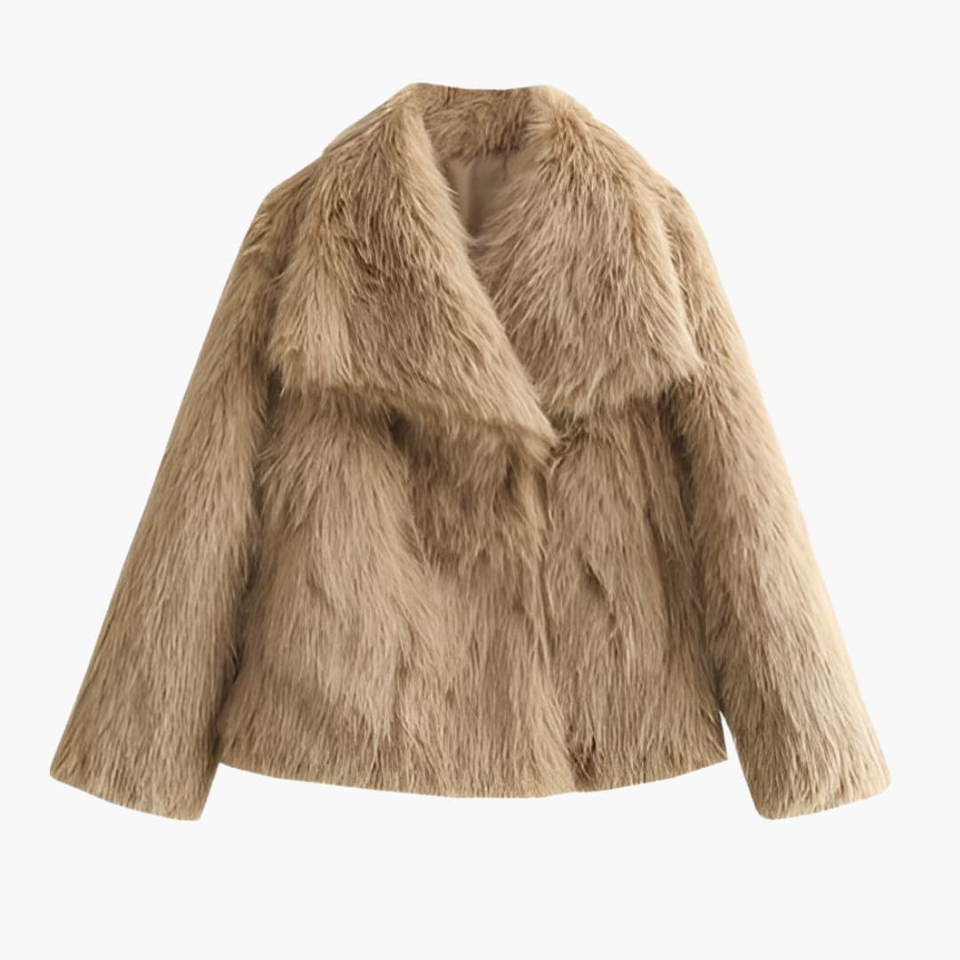 Veste femme en fausse fourrure avec manches longues