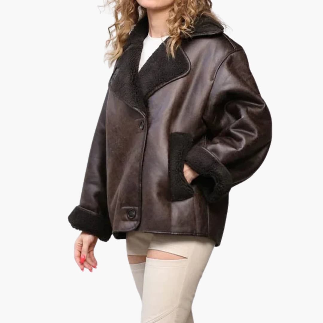 Veste femme eavec large col à revers