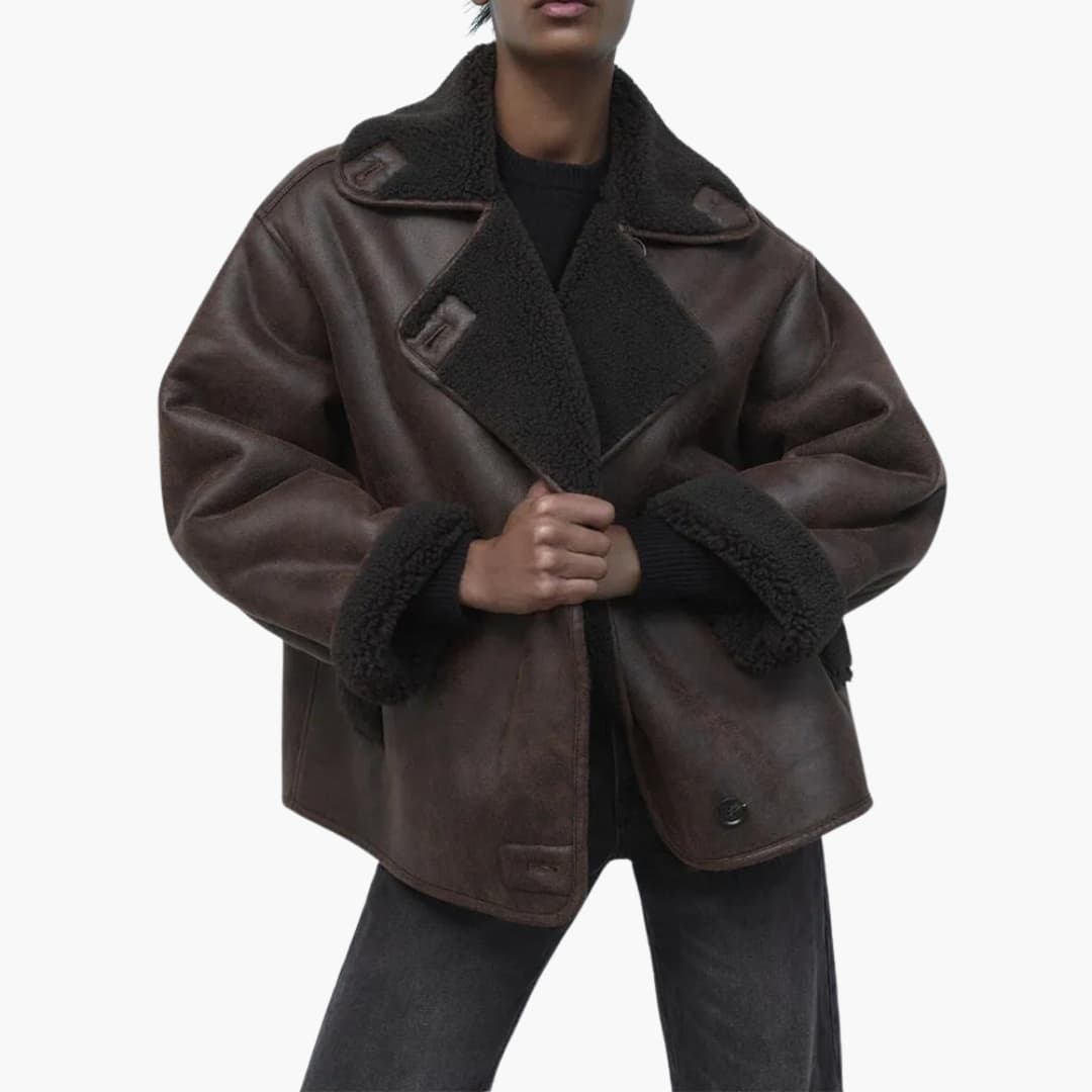 Veste femme eavec large col à revers