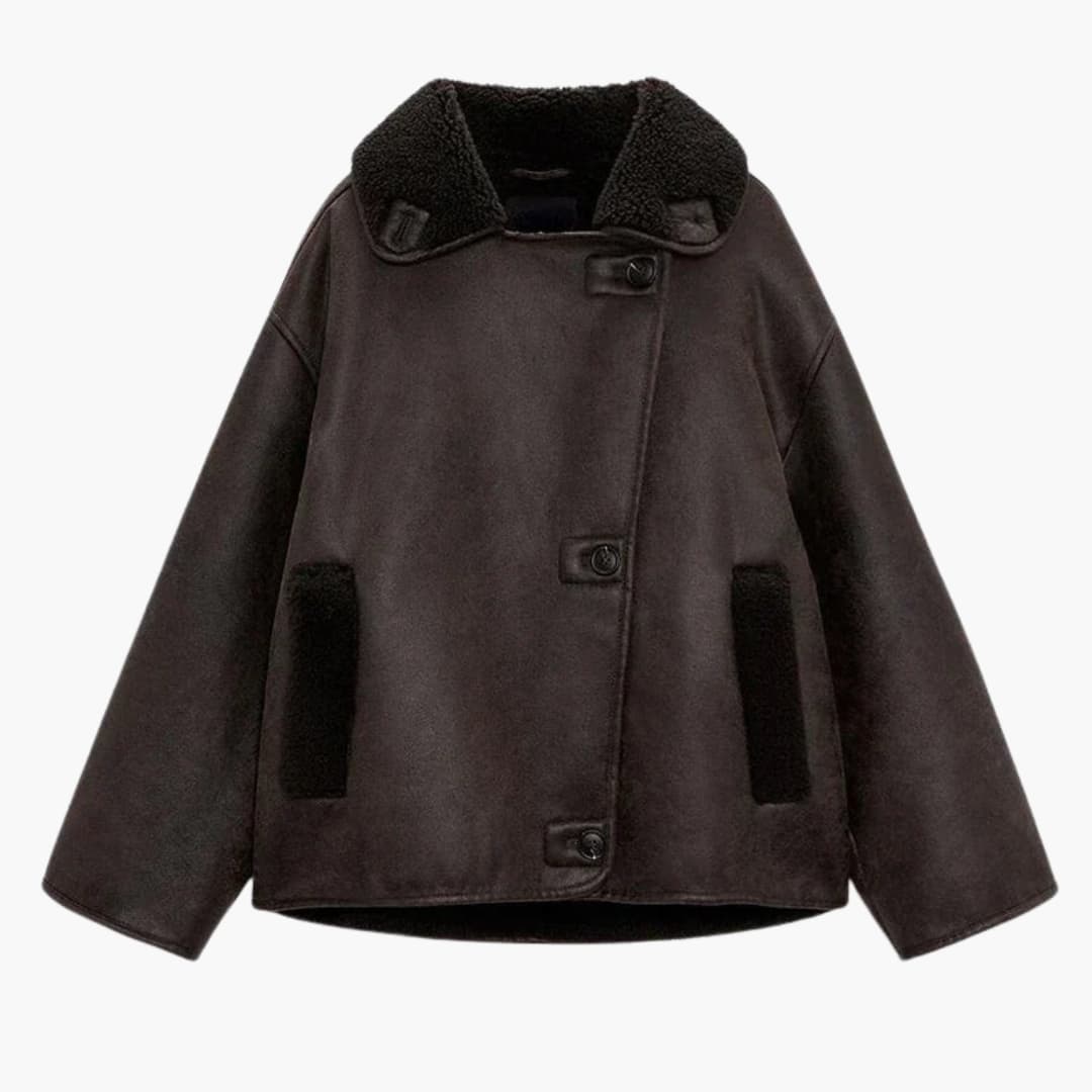 Veste femme eavec large col à revers