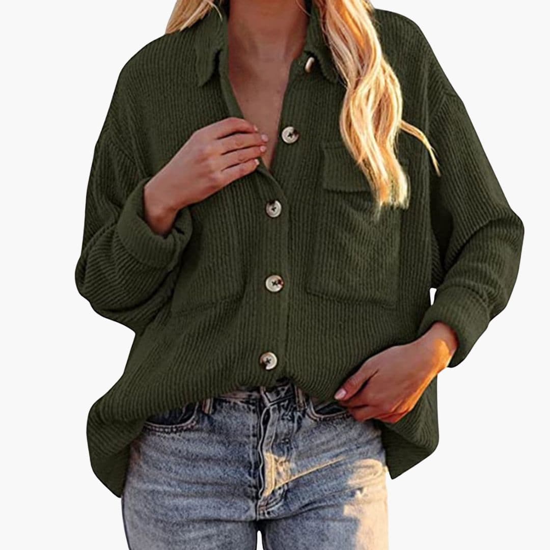 Giacca donna in velluto a coste con tasche applicate