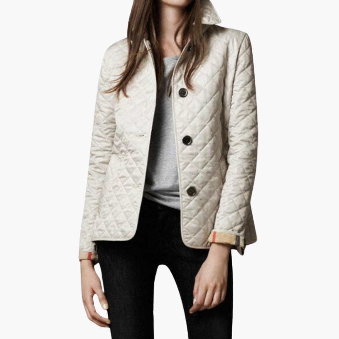 Veste femme matelassée à boutons et poignets rabattables