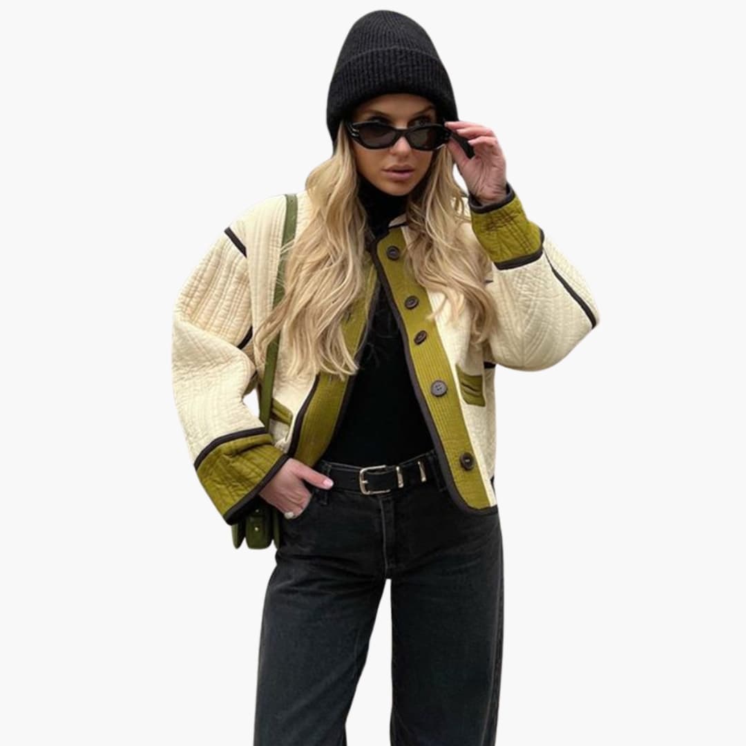 Veste femme matelassée avec fermeture boutonnée