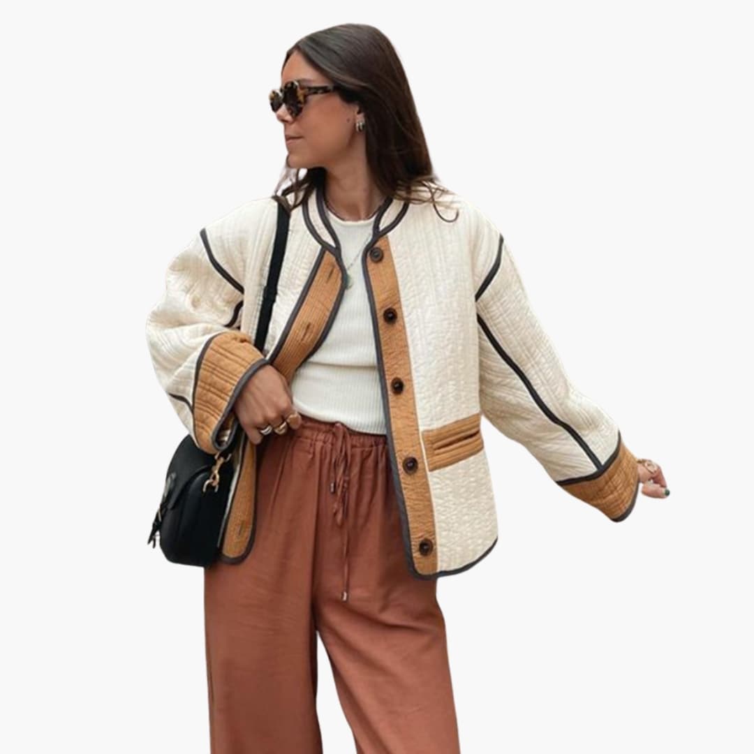 Veste femme matelassée avec fermeture boutonnée