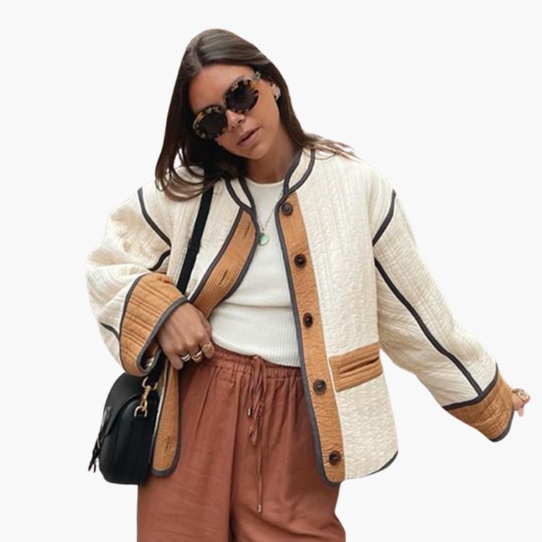 Veste femme matelassée avec fermeture boutonnée