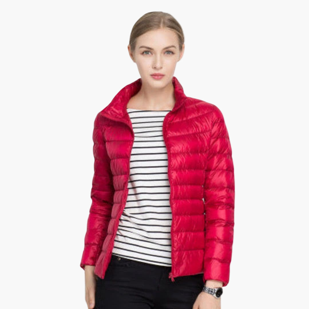 Veste femme matelassée avec fermeture zippée