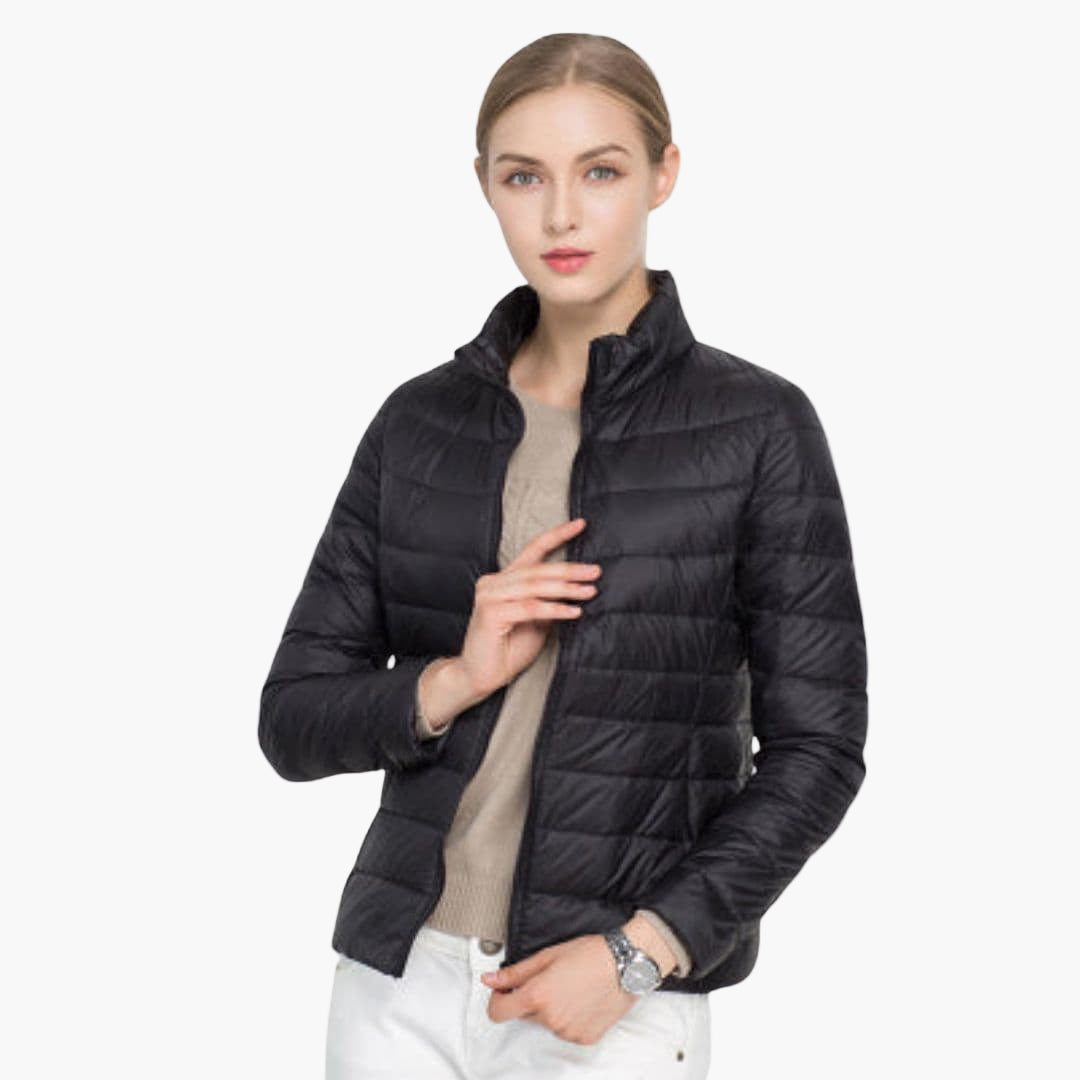 Veste femme matelassée avec fermeture zippée