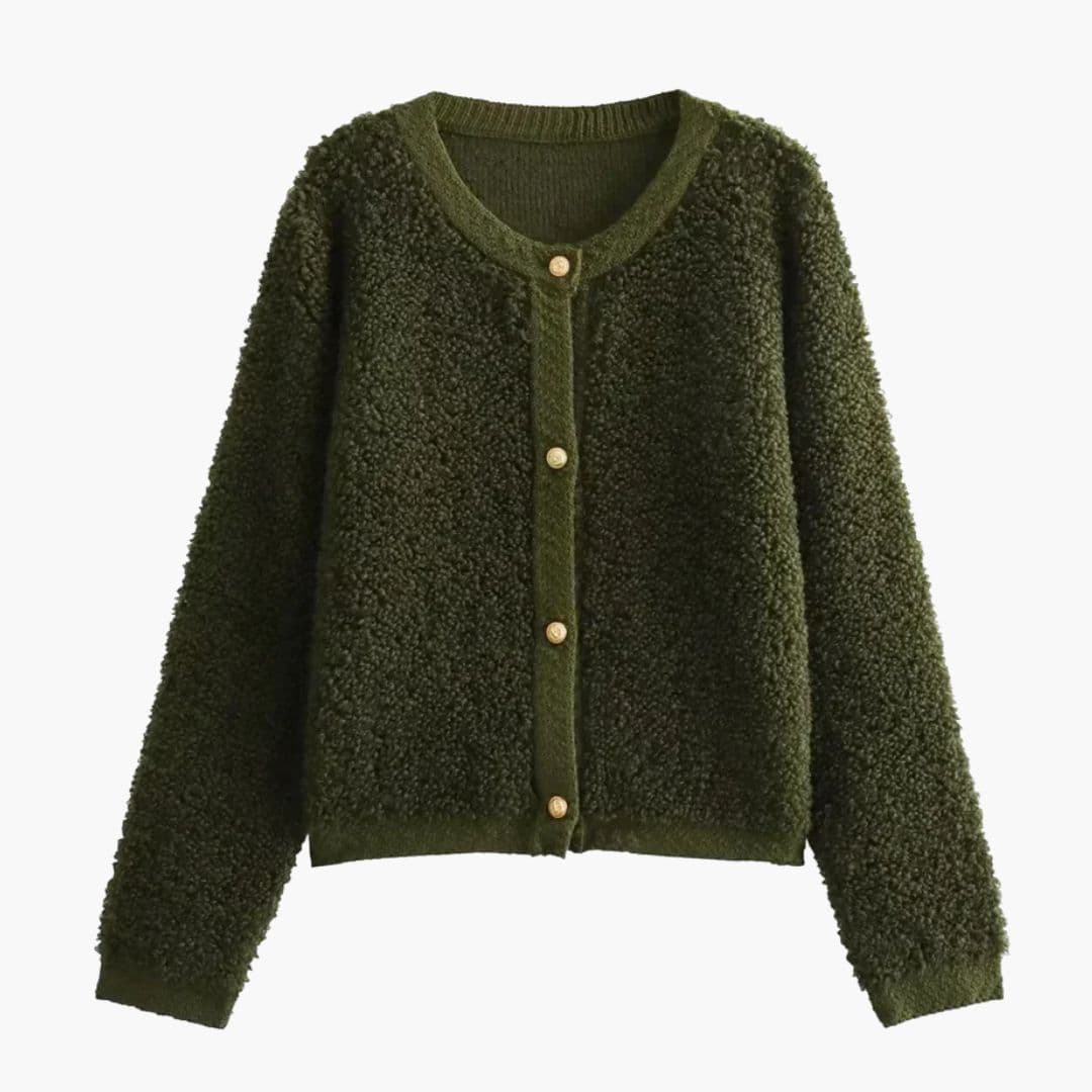 Veste femme style teddy avec boutons devant