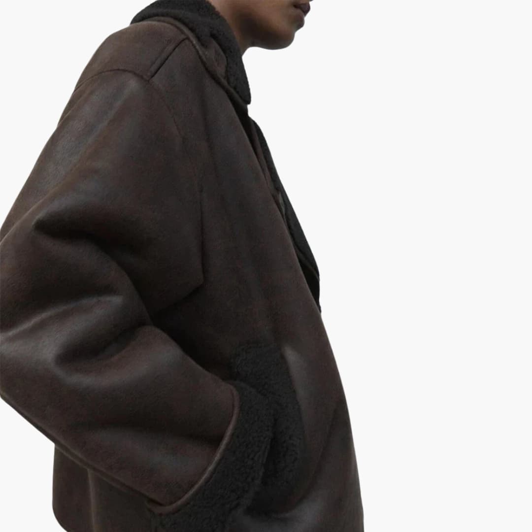 Veste femme vintage avec col à revers et poches latérales