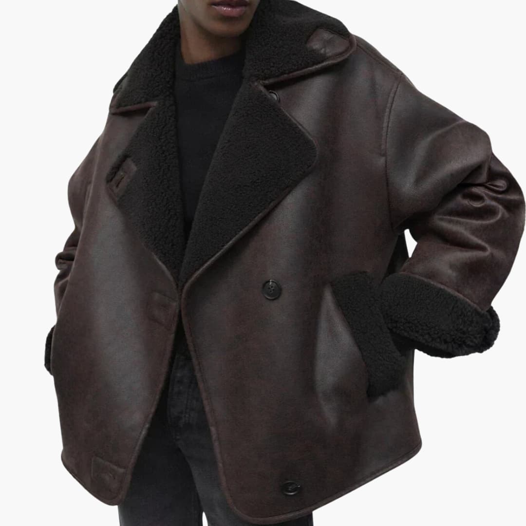 Veste femme vintage avec col à revers et poches latérales