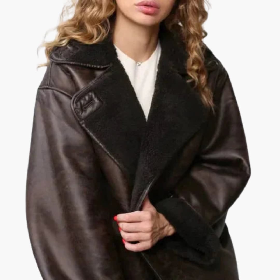 Veste femme vintage avec col à revers et poches latérales