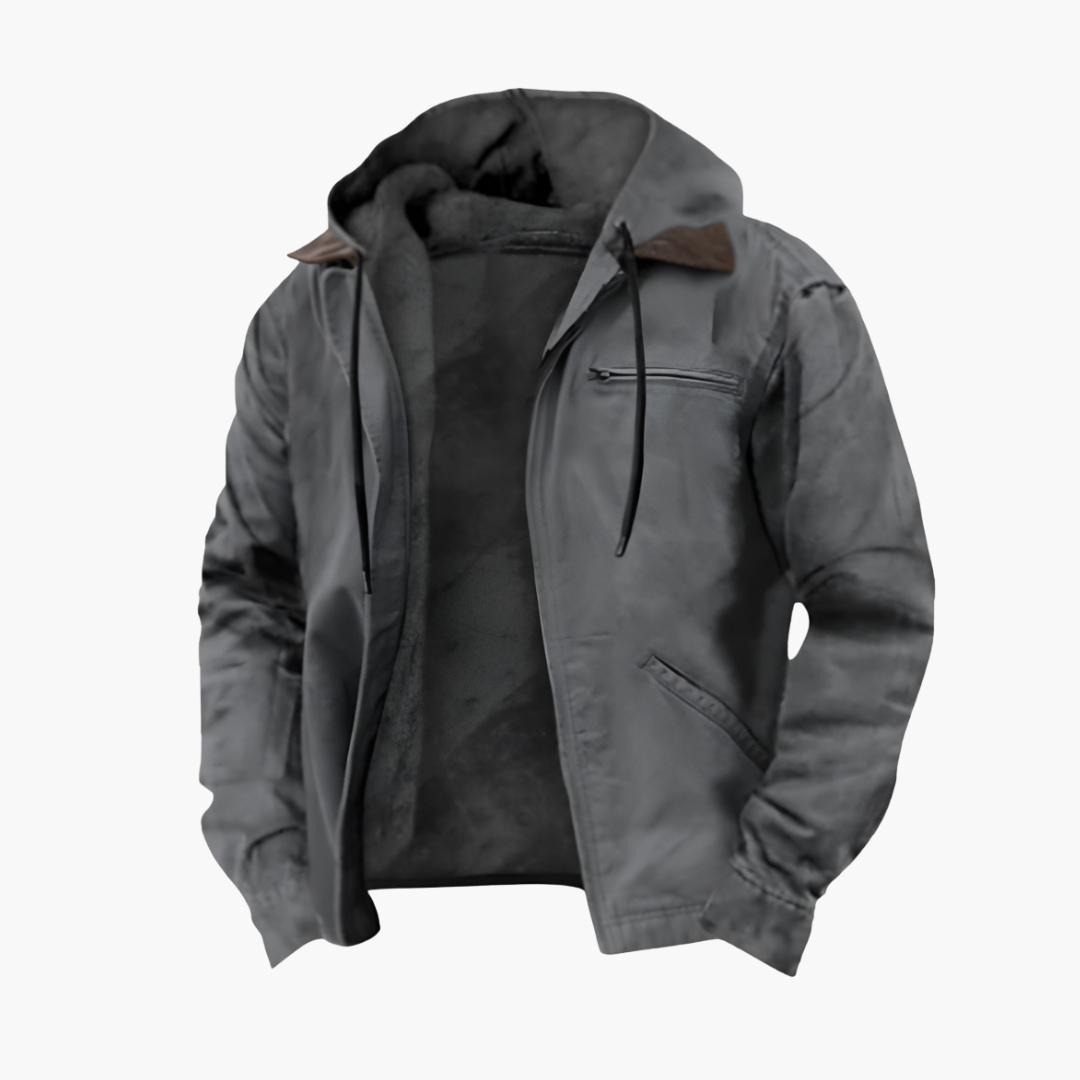 Veste homme à capuche avec fermeture éclair