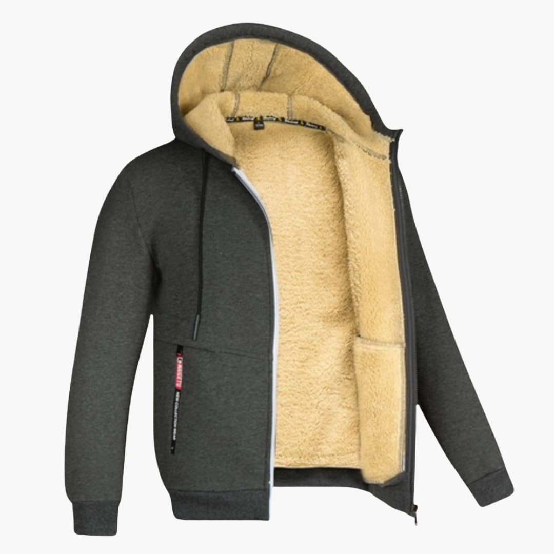 Veste homme à capuche avec fermeture zippée